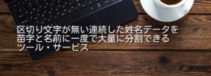 区切り文字が無い連続した姓名データを苗字と名前に一度で大量に分割できるツール・サービス