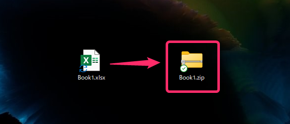 エクセルファイルの拡張子をzipに変更後